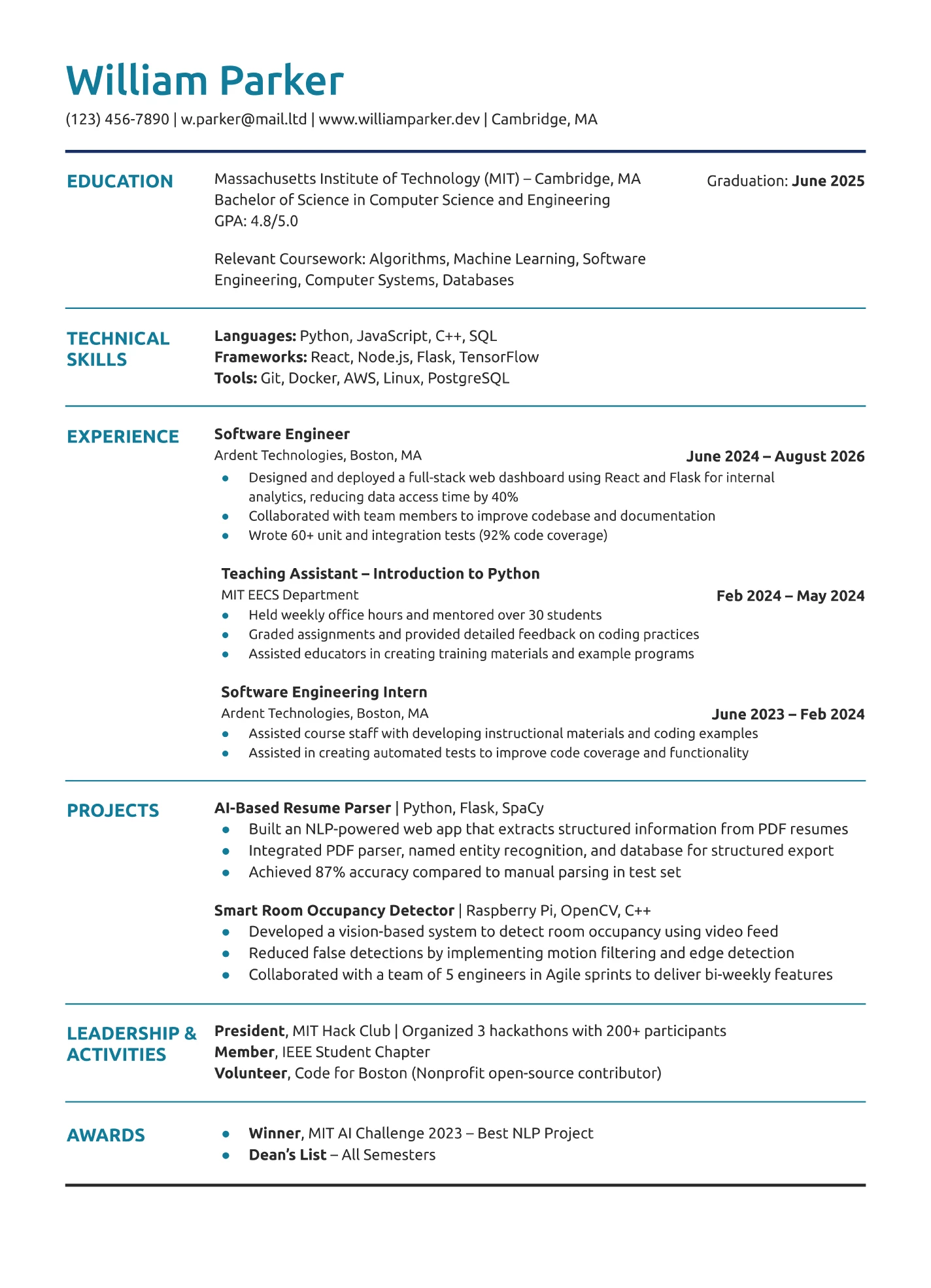 Mit Cv Guide FIIT JOBS